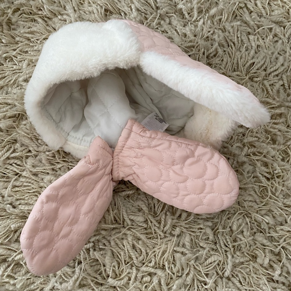 Baby Girls Hat & Mittens